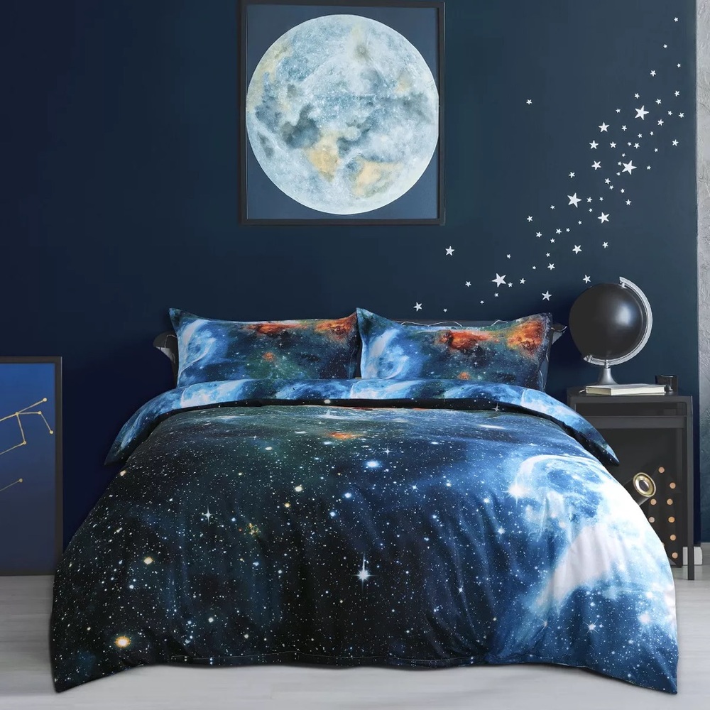 Galaxy StarsBedding Set - Blue Space Duvet Cover